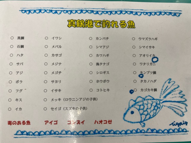 真鶴観光協会釣れるリスト