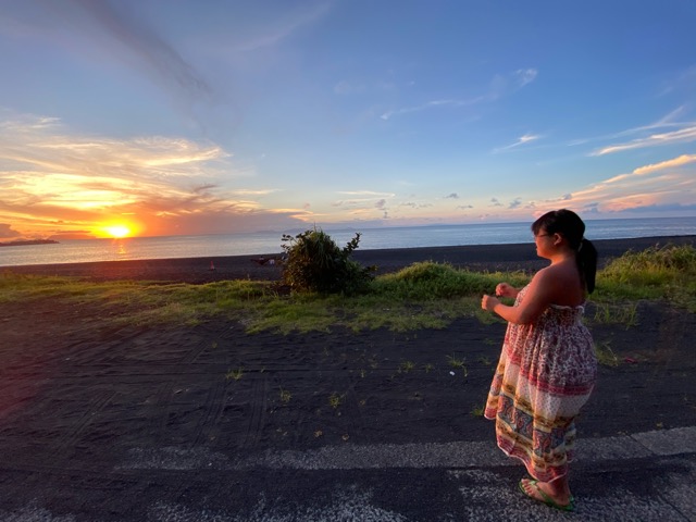 大久保浜の夕陽がきれい